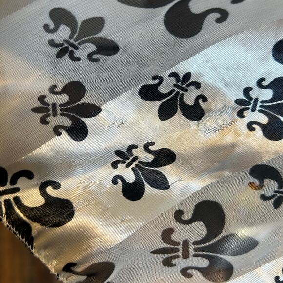 Scarf Lot of 2 Blue White Black fleur Del Lis Silk Feel New Orleans Saints - Picture 8 of 12